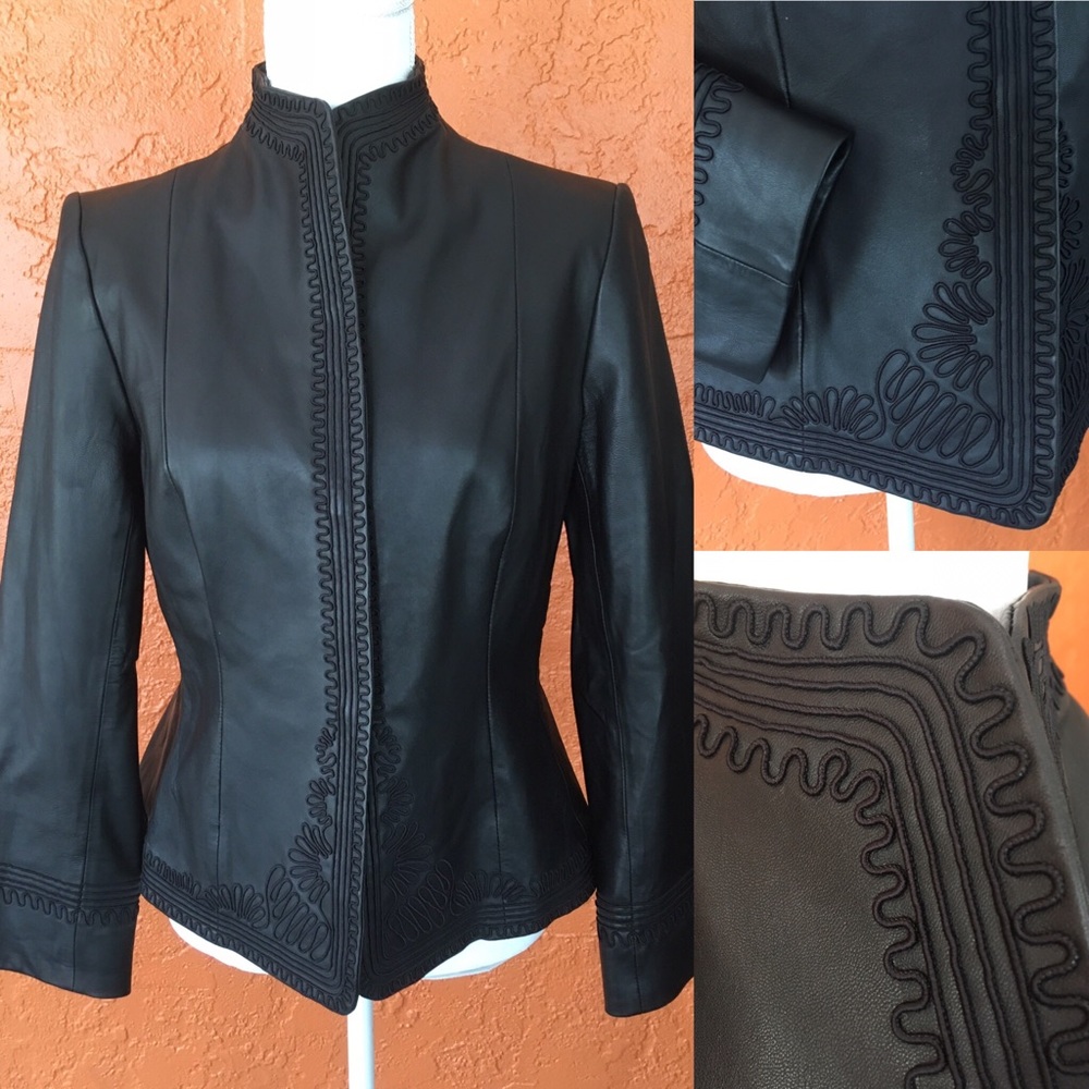 🎉BOGO🎉Anne Klein Faux Leather Embroidered Jacket